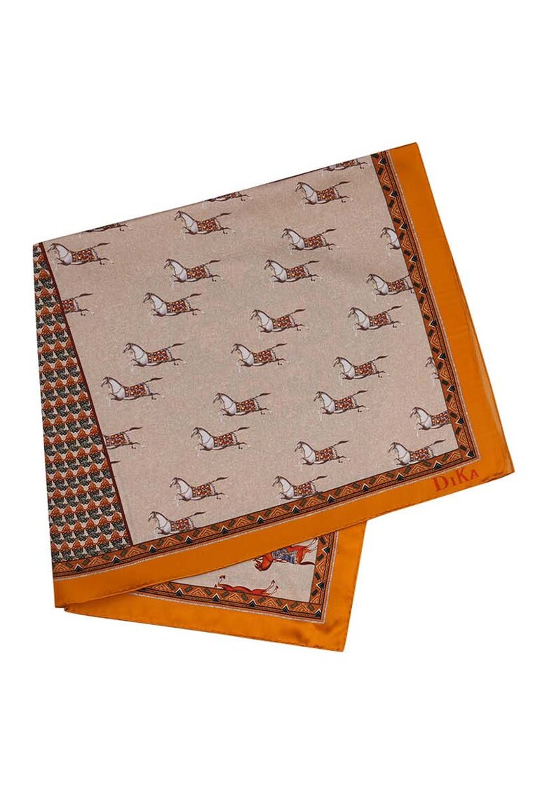 Esarfa din matase cu model grafic - 65x65cm