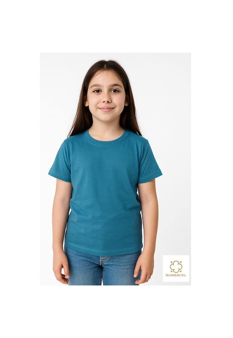 Tricou uniton din bumbac pentru fete din bumbac uniton - Albastru