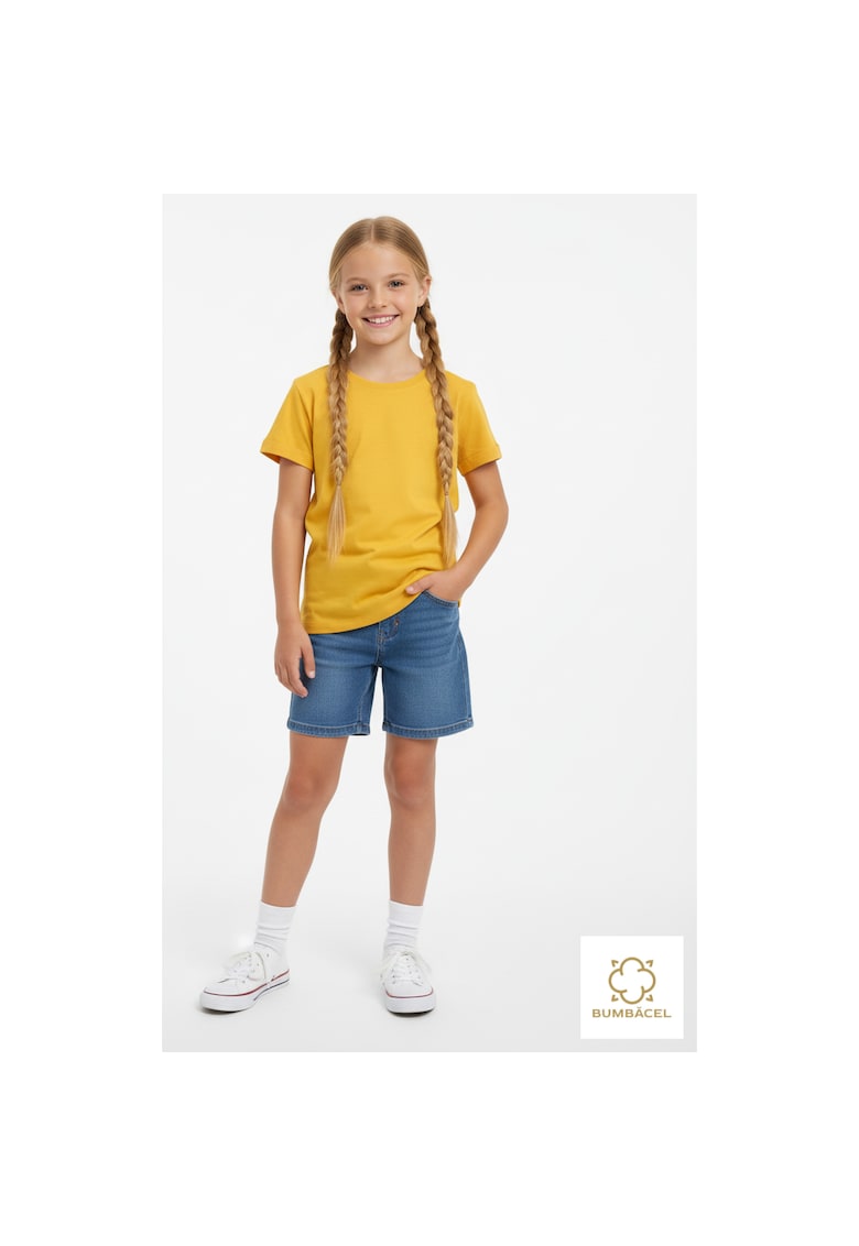 Tricou uniton din bumbac pentru fete din bumbac uniton - Galben