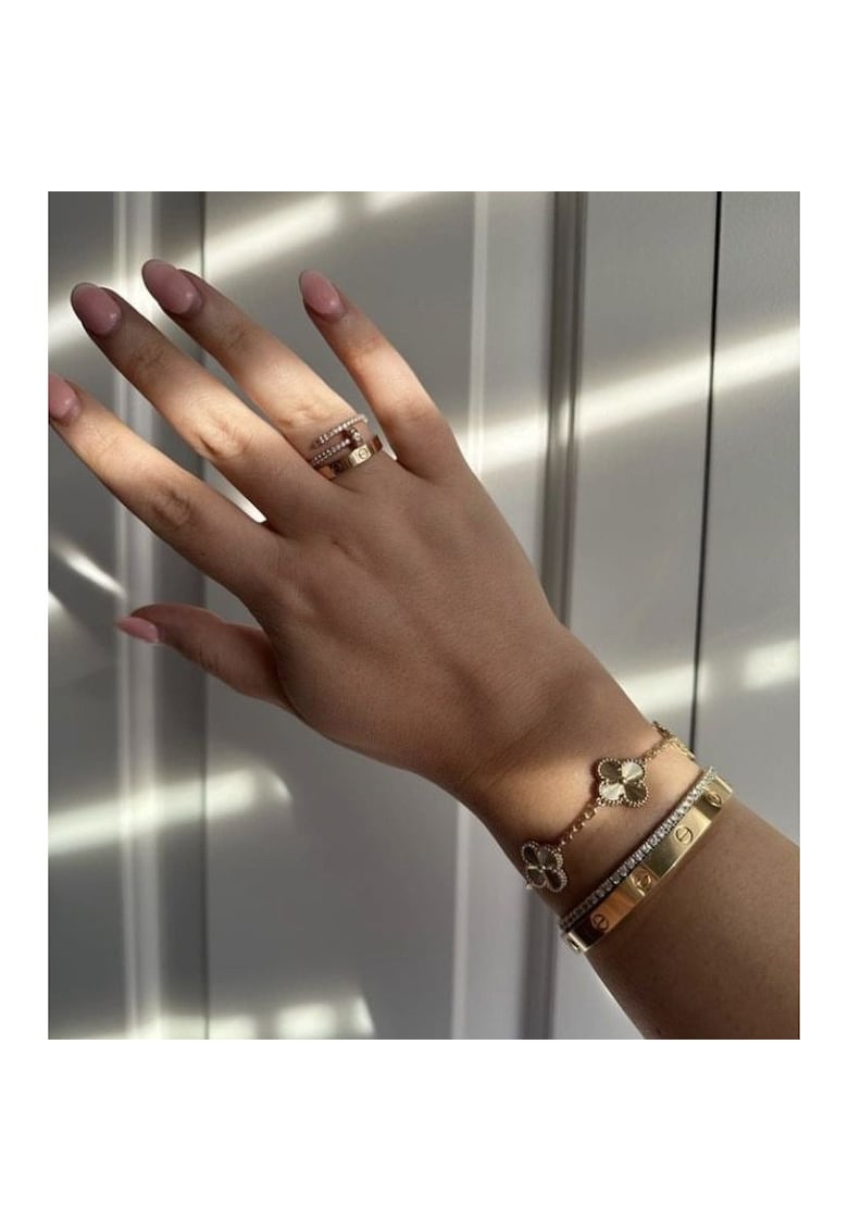 Комплект бижута за жени златна гривна - дизайн Luxury Gold & Love