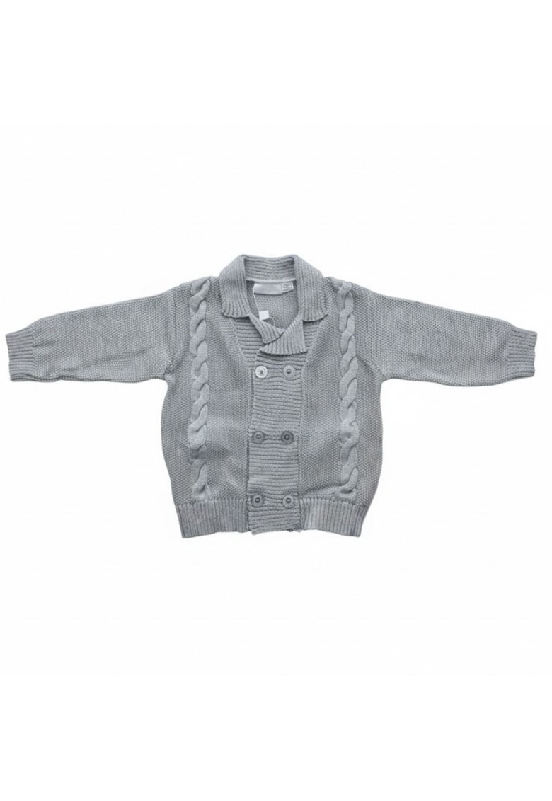 Pulover din amestec de lana cu nasturi -