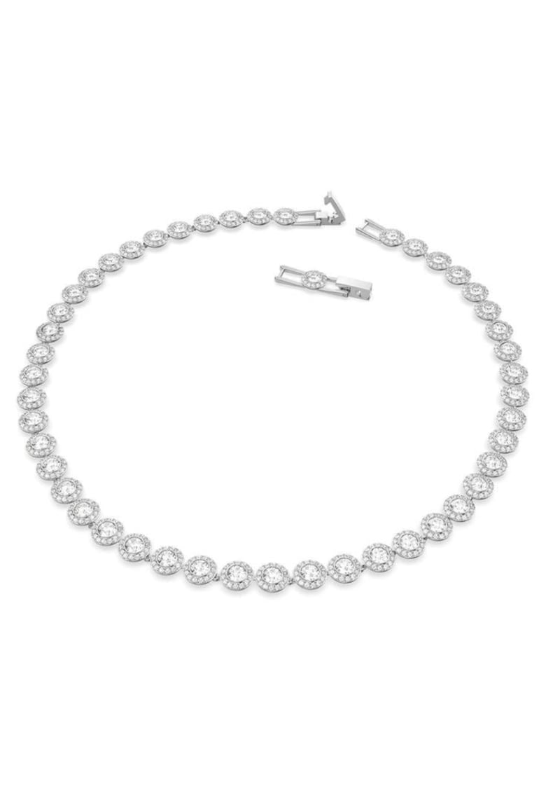 Колие тенис Сребристо кристали Сваровски - 41x2см