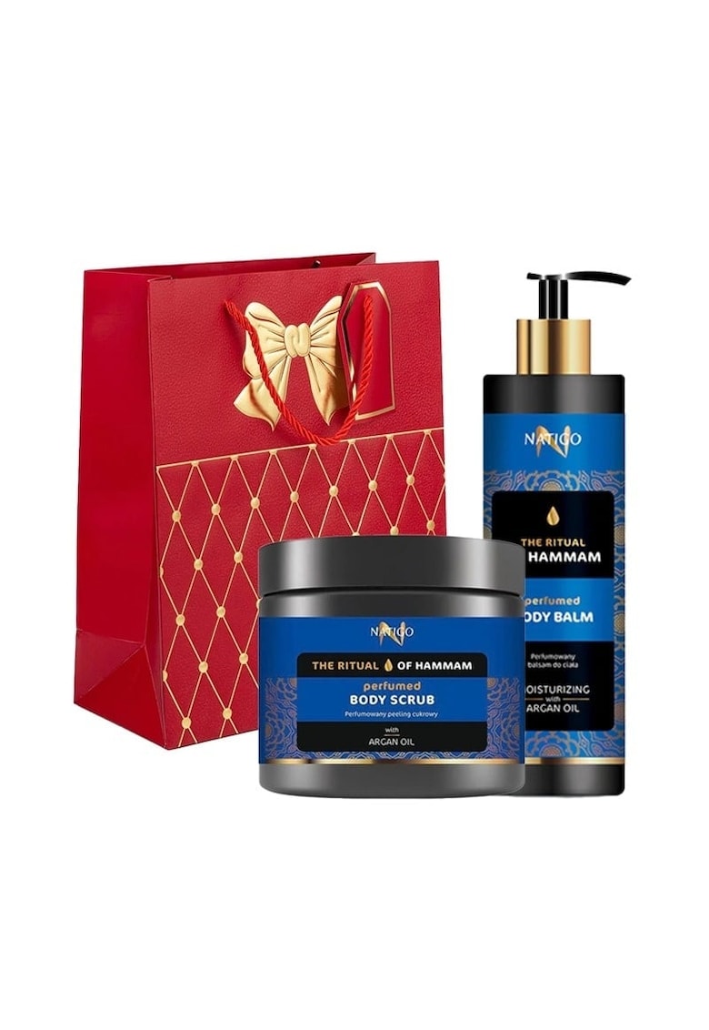 Set cadou The Ritual of Hammam - Balsam de corp 400 ml si Scrub cu ulei de argan 650 g - unisex - hidratant - exfoliant