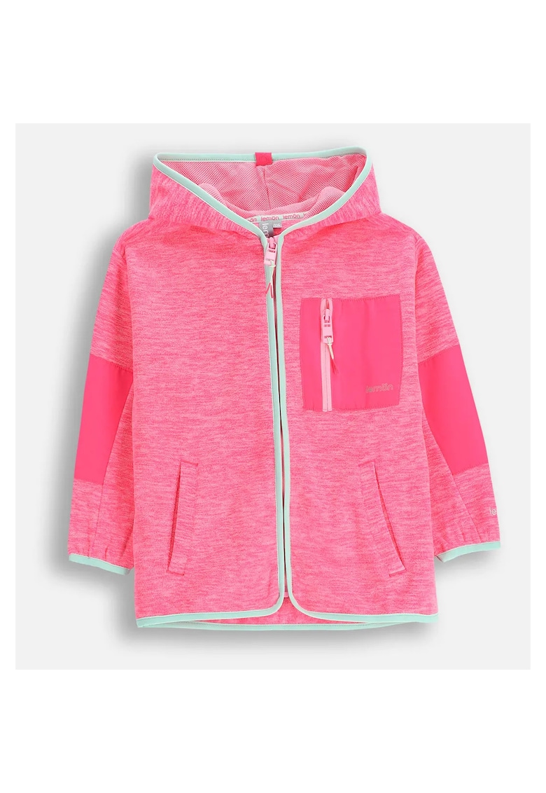 Hanorac polar - roz - material moale - cu gluga - pentru fete