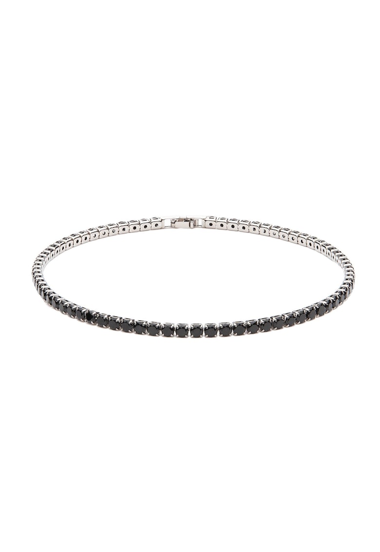 Колие Chocker Tennis - кристали - черно