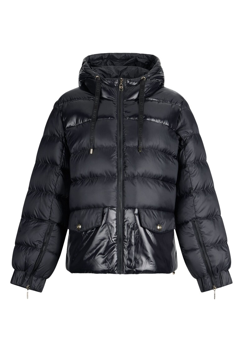 Geaca matlasata cu buzunare cu clapa - Negru