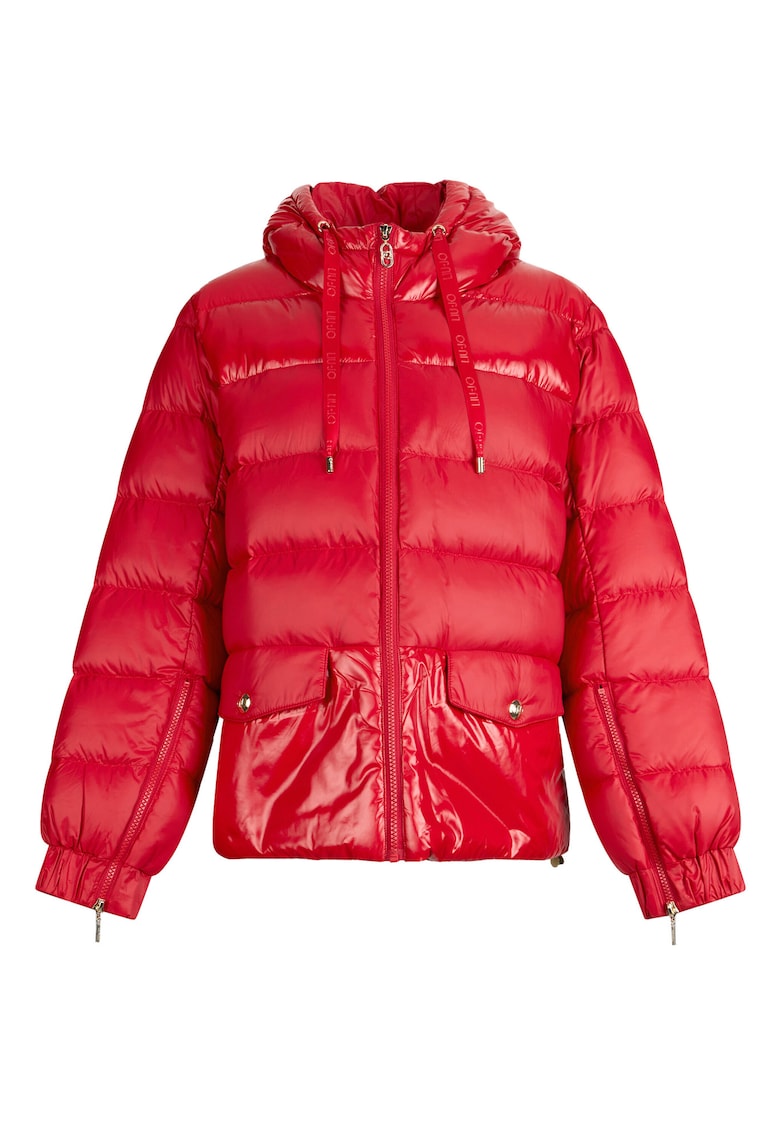 Geaca matlasata cu buzunare cu clapa - Rosu