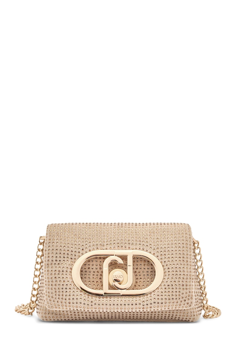 Geanta crossbody cu strasuri Lapuffy - Bej