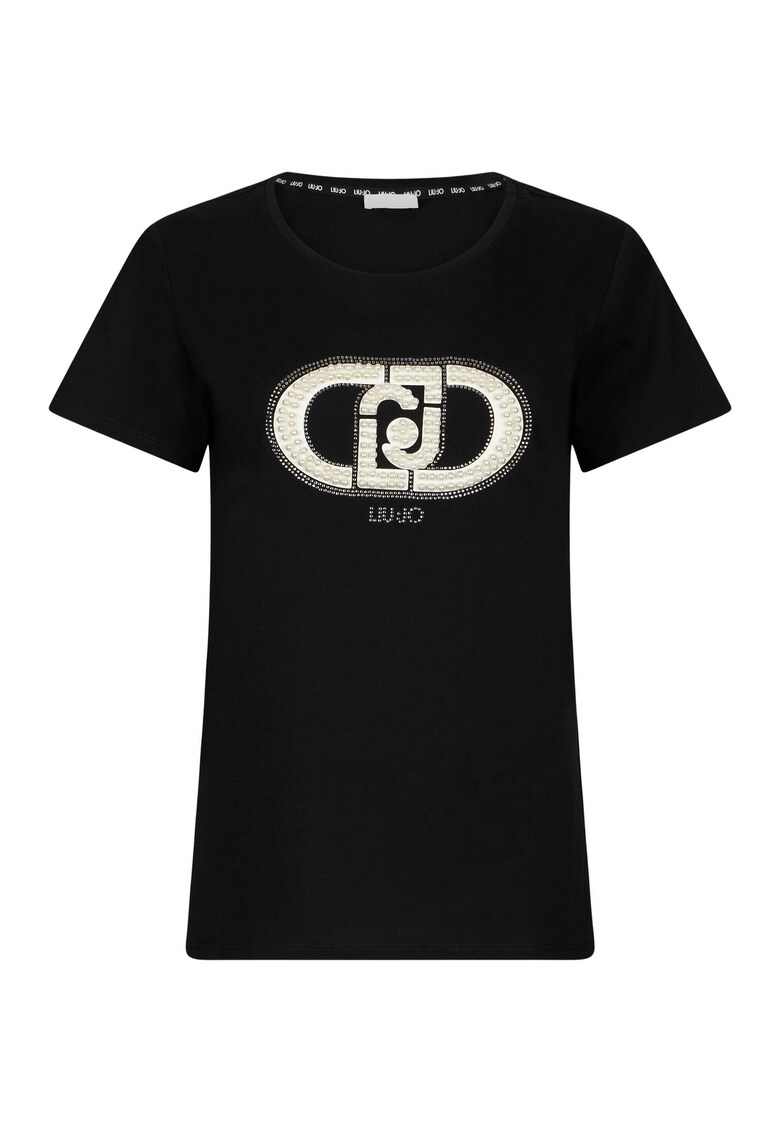 Tricou de bumbac cu imprimeu - Negru