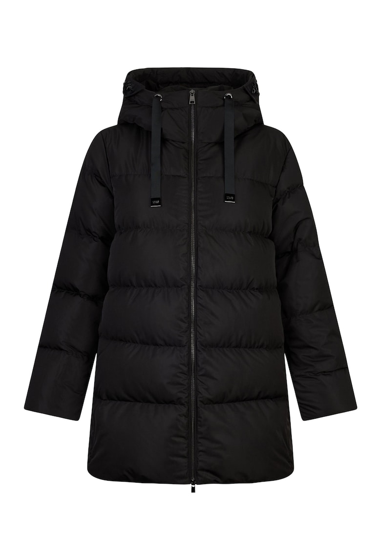 Geaca cu umplutura de puf si gluga - Negru