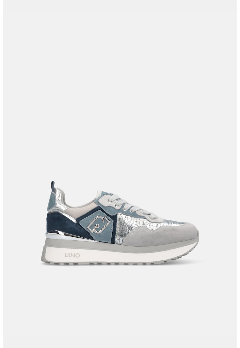 Pantofi sport cu garnituri de piele intoarsa si metalice