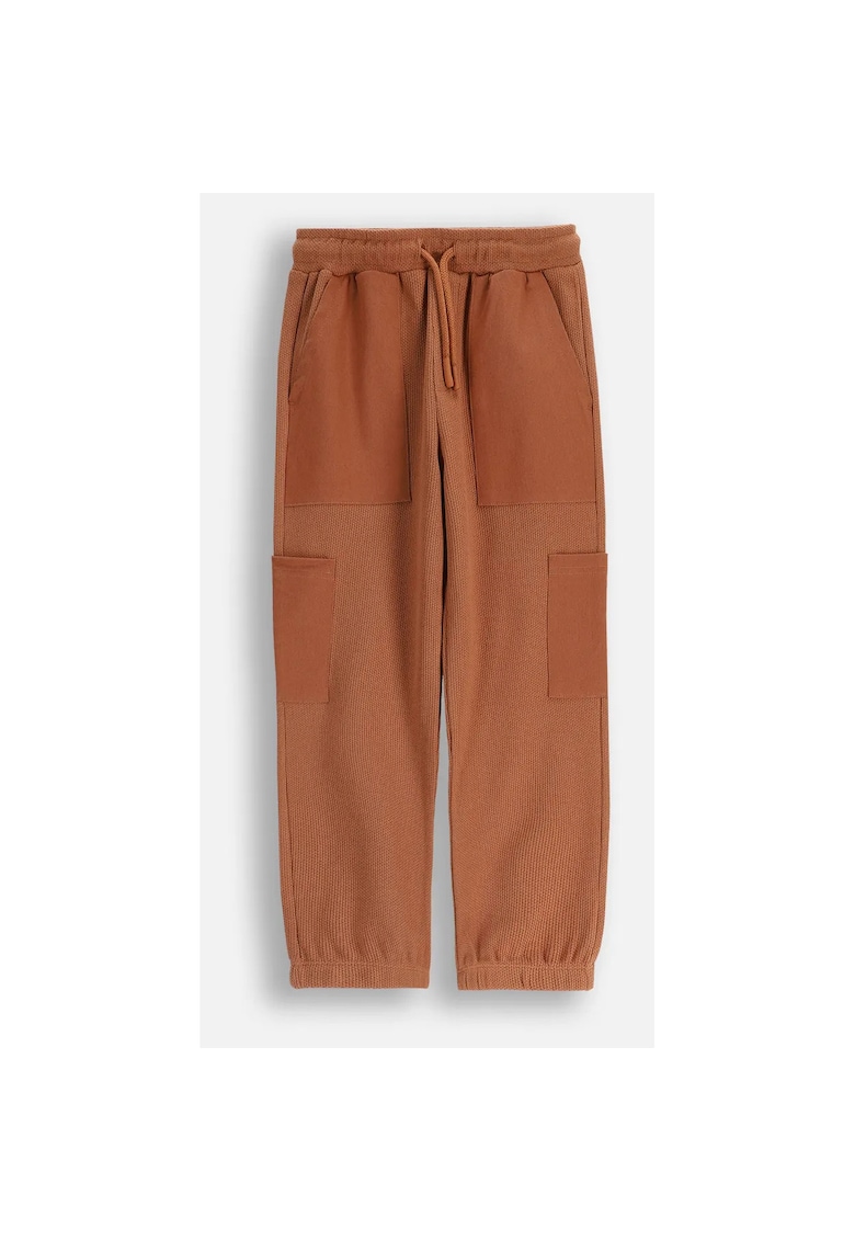 Pantaloni cargo - ZC5120103YBK-018 - bumbac - maro - pentru baieti - cu buzunare mari