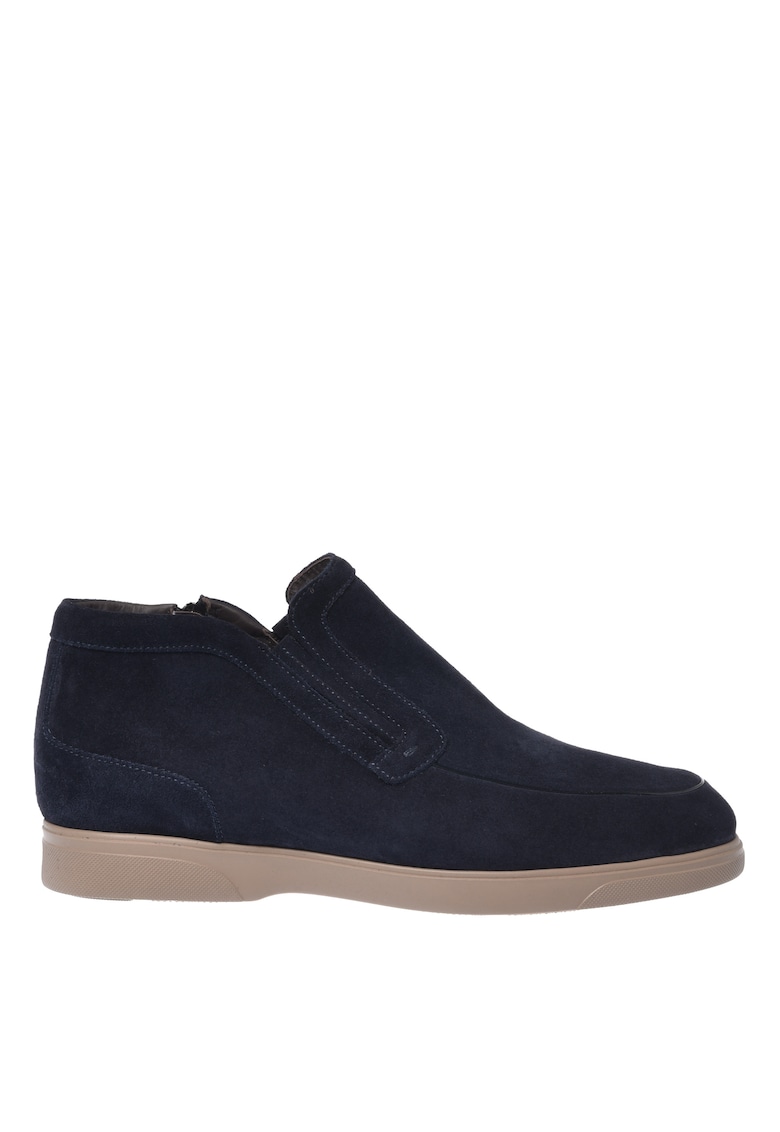 Pantofi loafer mid-cut din piele intoarsa - Albastru