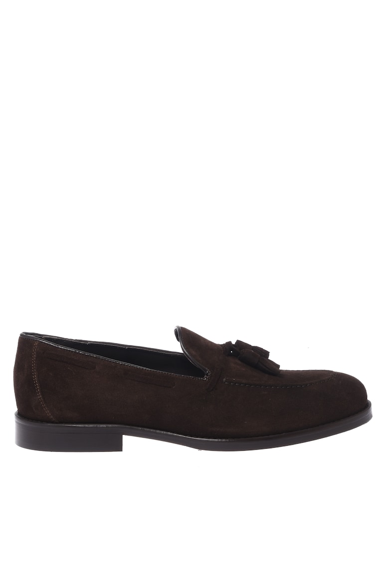 Pantofi loafer din piele intoarsa cu canafi