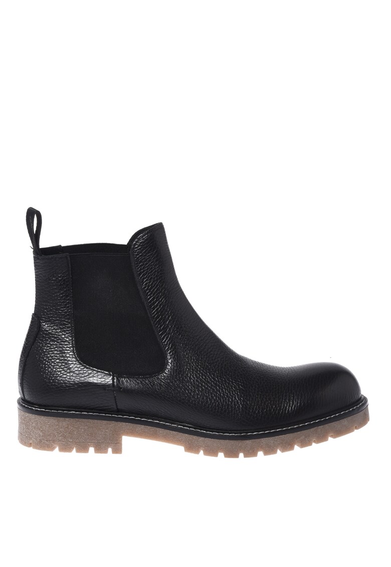 Ghete Chelsea din piele - Negru