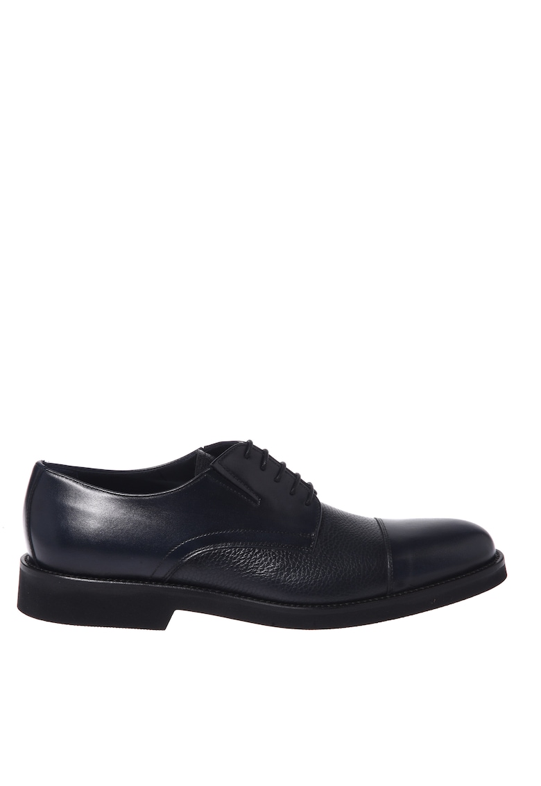 Pantofi din piele cu aspect texturat - Albastru