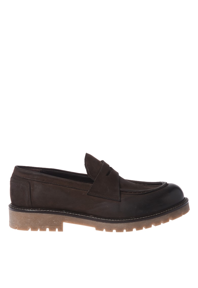 Pantofi loafer din piele nabuc