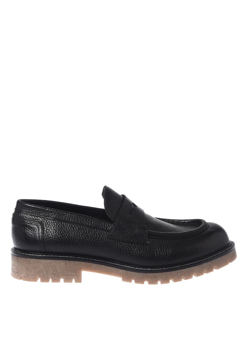 Pantofi loafer din piele cu aspect texturat