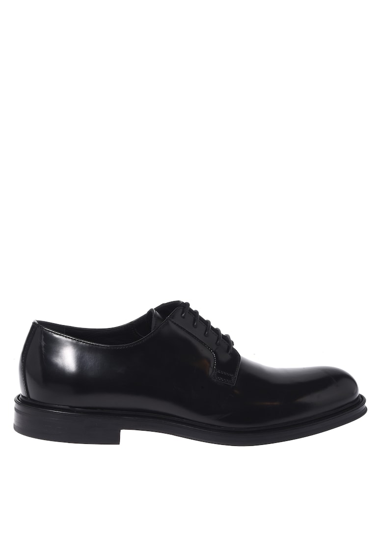 Pantofi oxford din piele cu sireturi si model uni