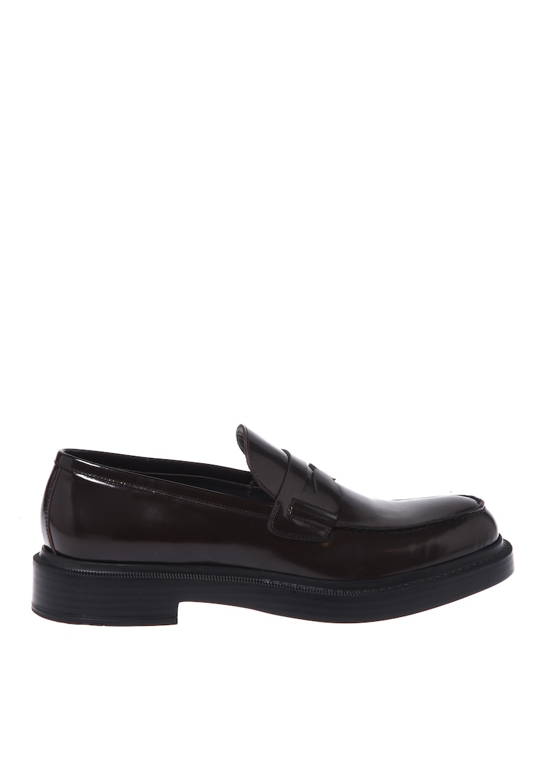 Pantofi loafer din piele cu aspect lacuit