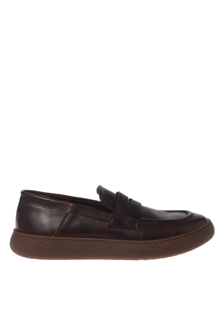 Pantofi loafer din piele - Maro inchis