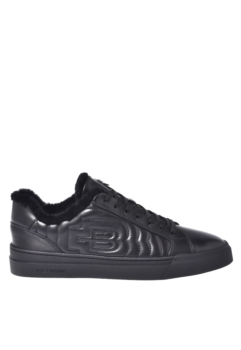 Pantofi sport flatform din piele cu logo