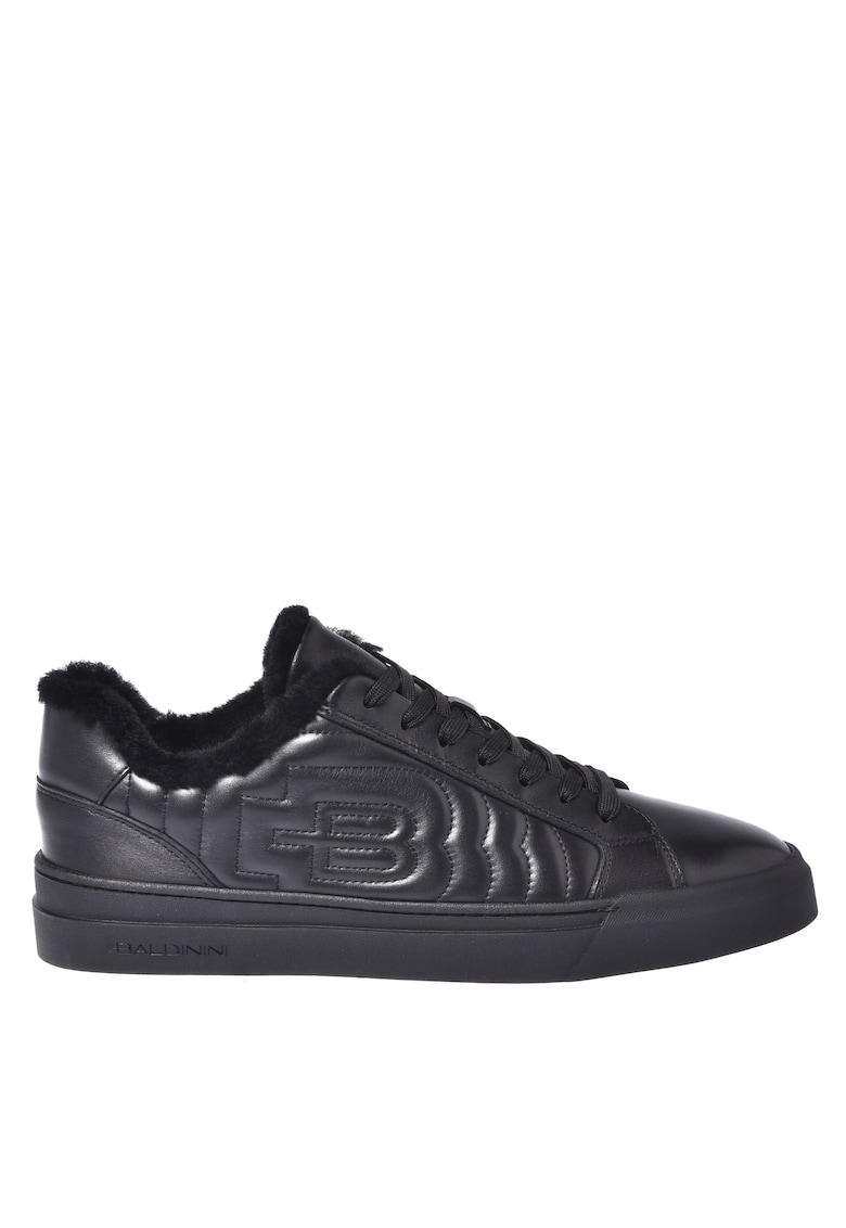 Pantofi sport flatform din piele cu logo