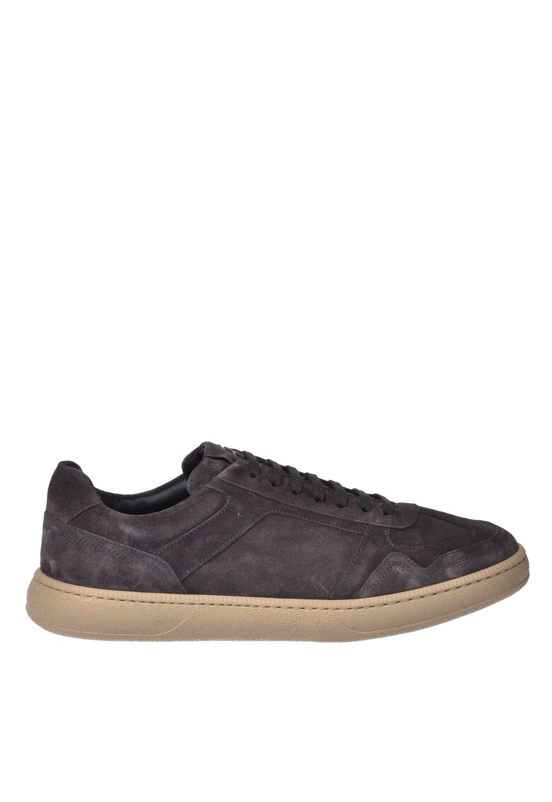 Pantofi sport low-cut de piele intoarsa - Gri