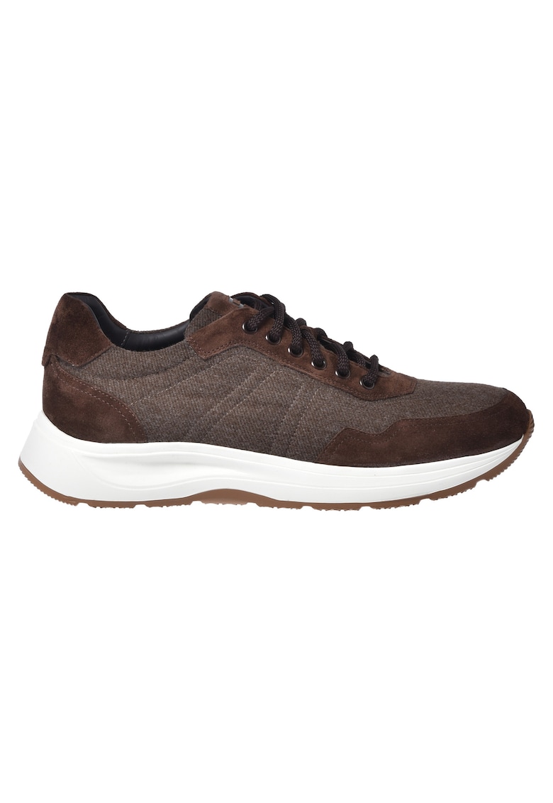 Baldinini Pantofi sport low-cut cu garnituri de piele intoarsa - Maro