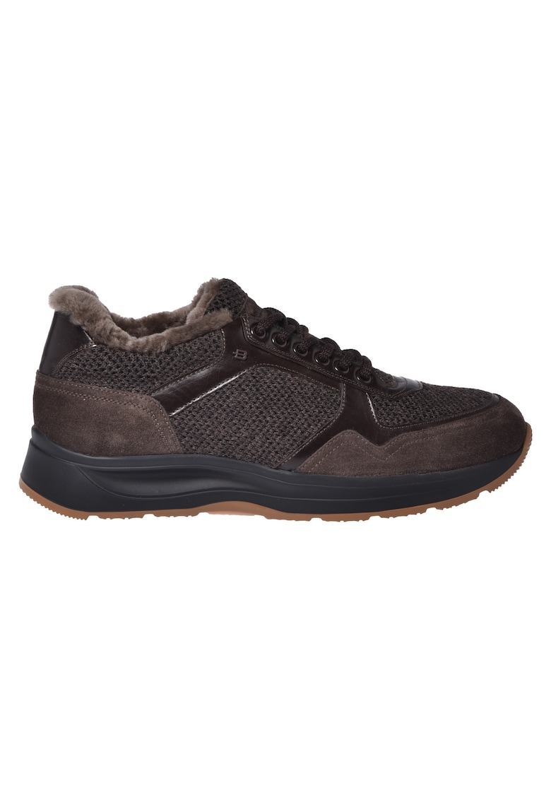 Baldinini Pantofi sport de lana si piele intoarsa - Maro