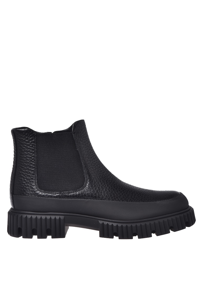 Ghete Chelsea din piele cu fermoar - Negru