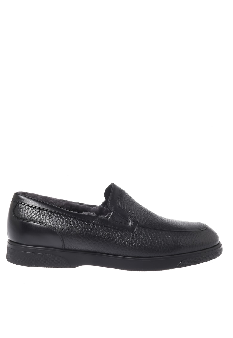 Pantofi loafer de piele cu captuseala de blana de miel