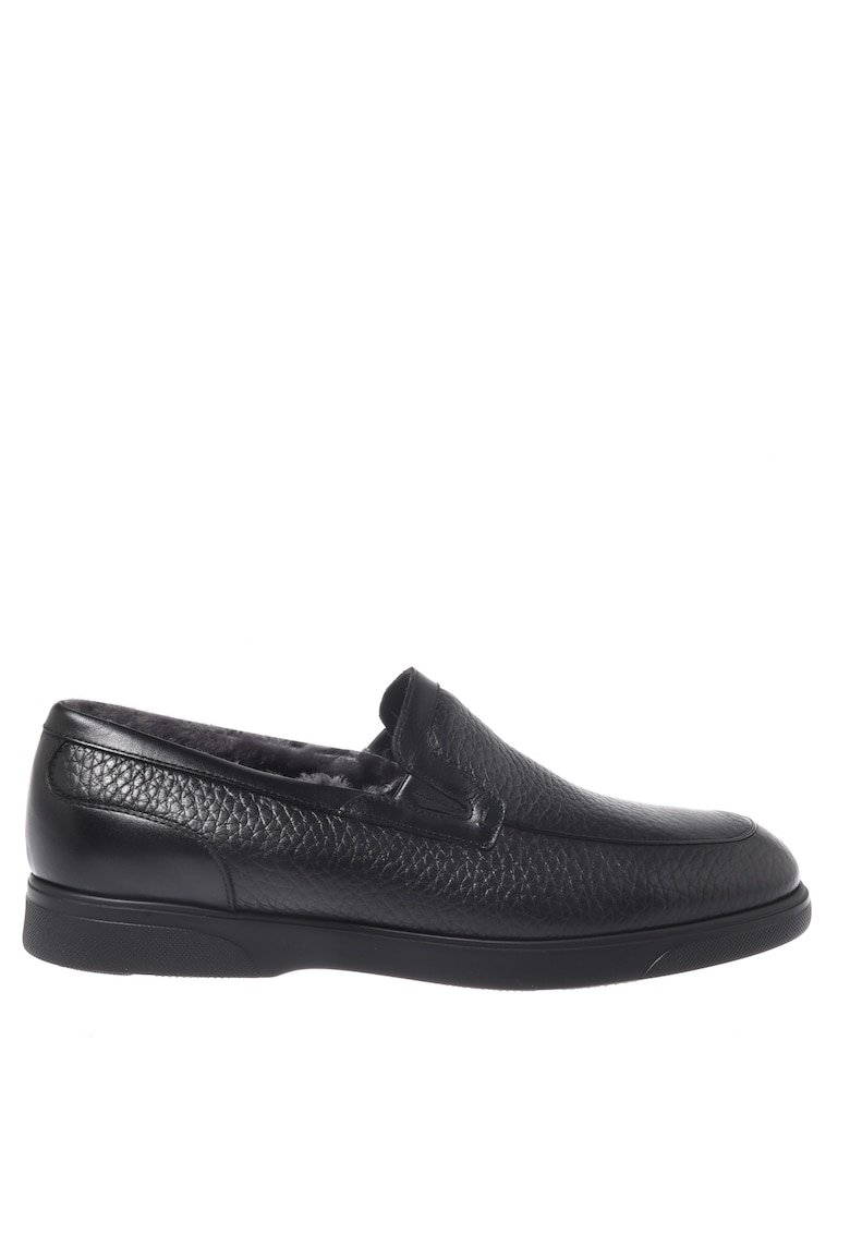 Pantofi loafer de piele cu captuseala de blana de miel