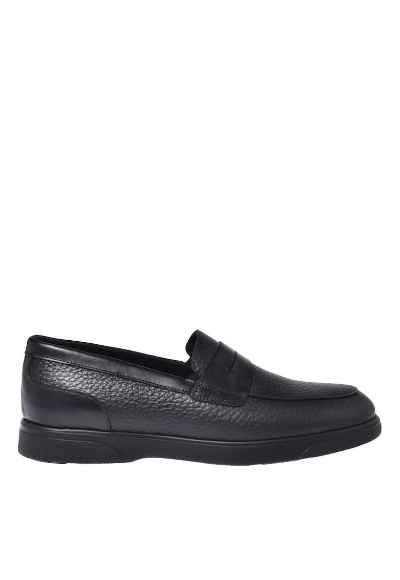 Pantofi loafer penny de piele cu aspect texturat