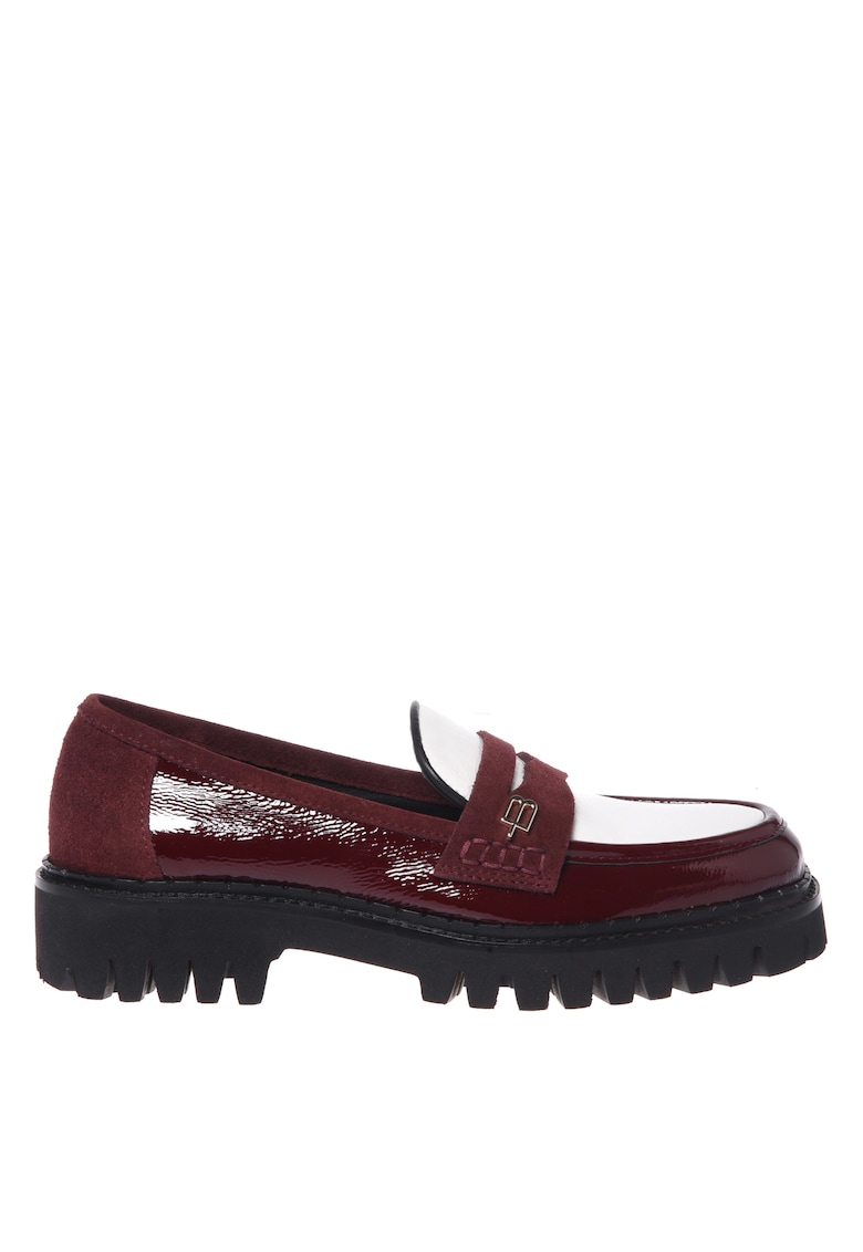 Pantofi loafer de piele cu garnituri de piele intoarsa