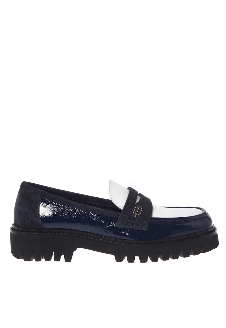 Pantofi loafer de piele cu garnitudi de piele intoarsa