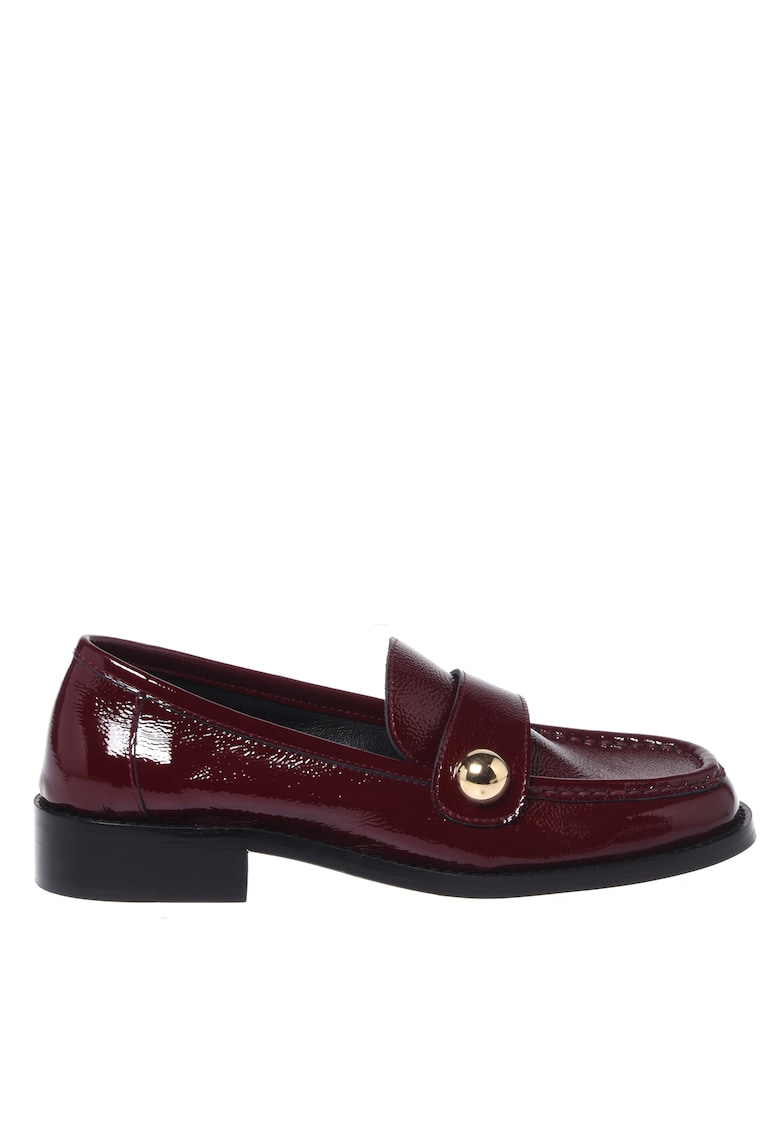 Pantofi loafer din piele cu varf patrat
