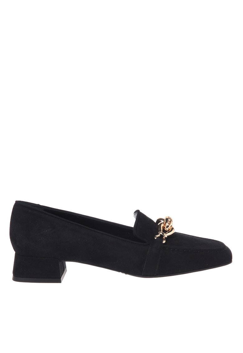 Pantofi loafer din piele intoarsa cu varf patrat