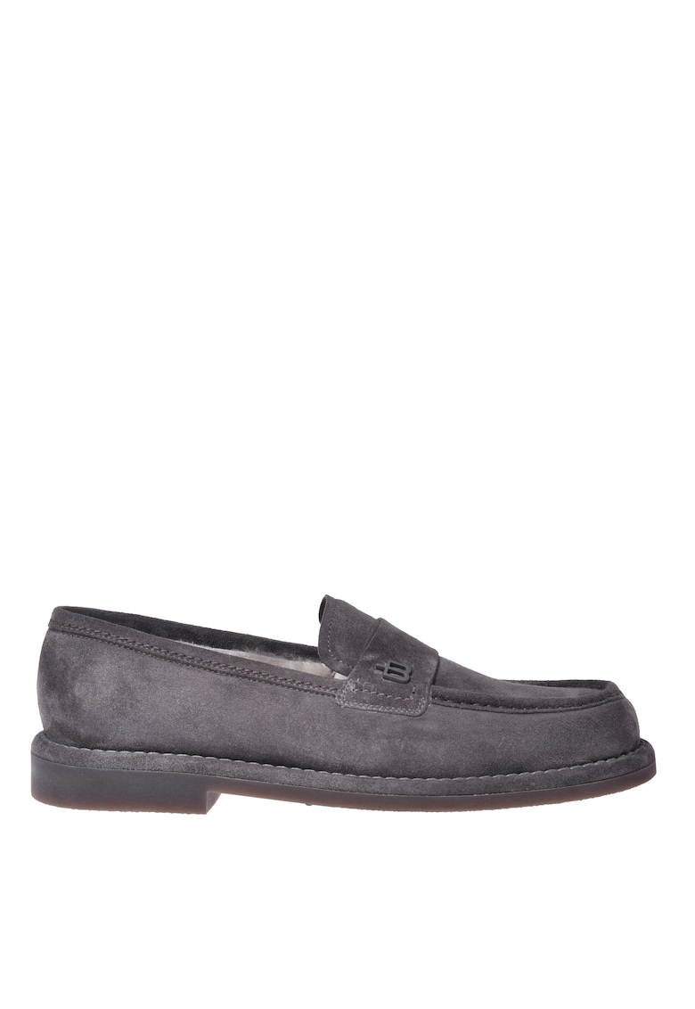 Pantofi loafer din piele intoarsa cu captuseala din lana de miel