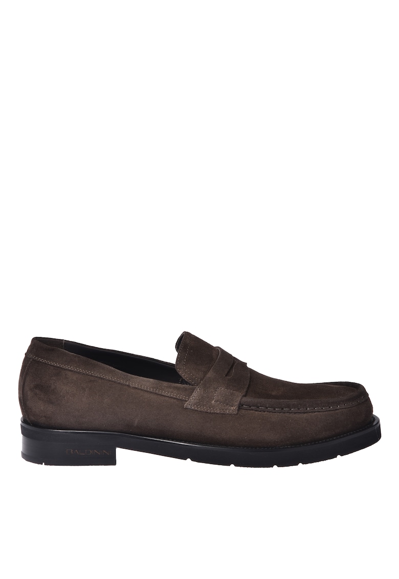 Pantofi loafer din piele intoarsa cu model uni