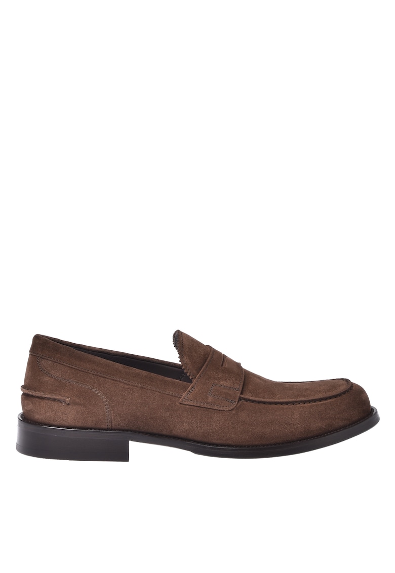 Pantofi loafer din piele intoarsa - Maro inchis