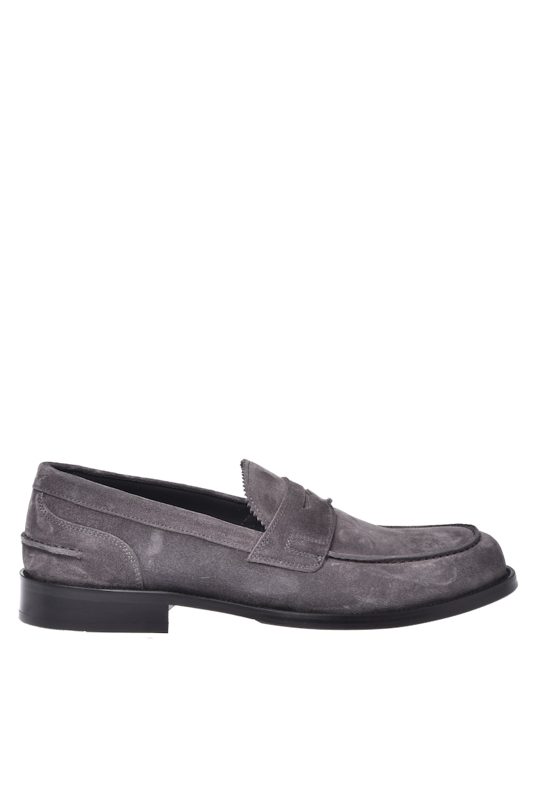 Pantofi loafer din piele intoarsa cu model uni