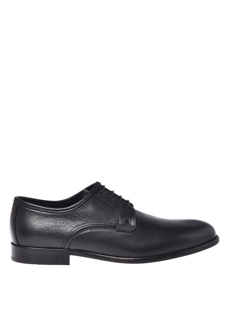 Pantofi din piele cu model texturat - Negru