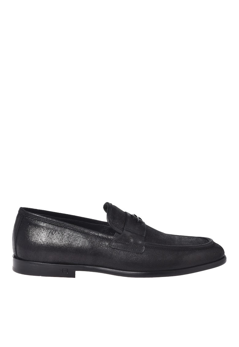 Pantofi loafer din piele intoarsa cu design stralucitor