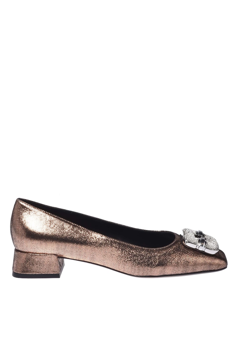 Pantofi Mary Jane din piele cu varf patrat