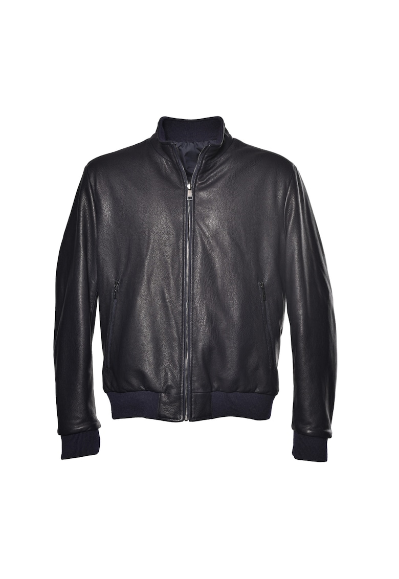 Jacheta uni din piele cu fermoar
