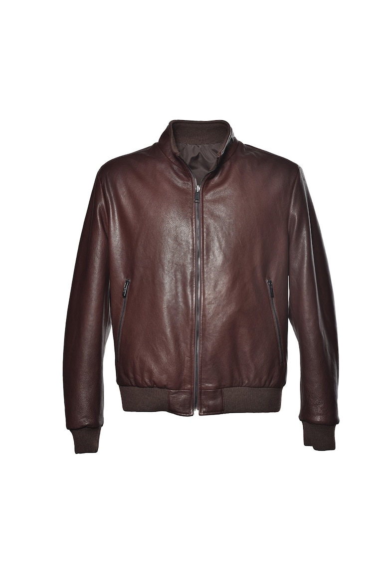 Jacheta din piele cu fermoar