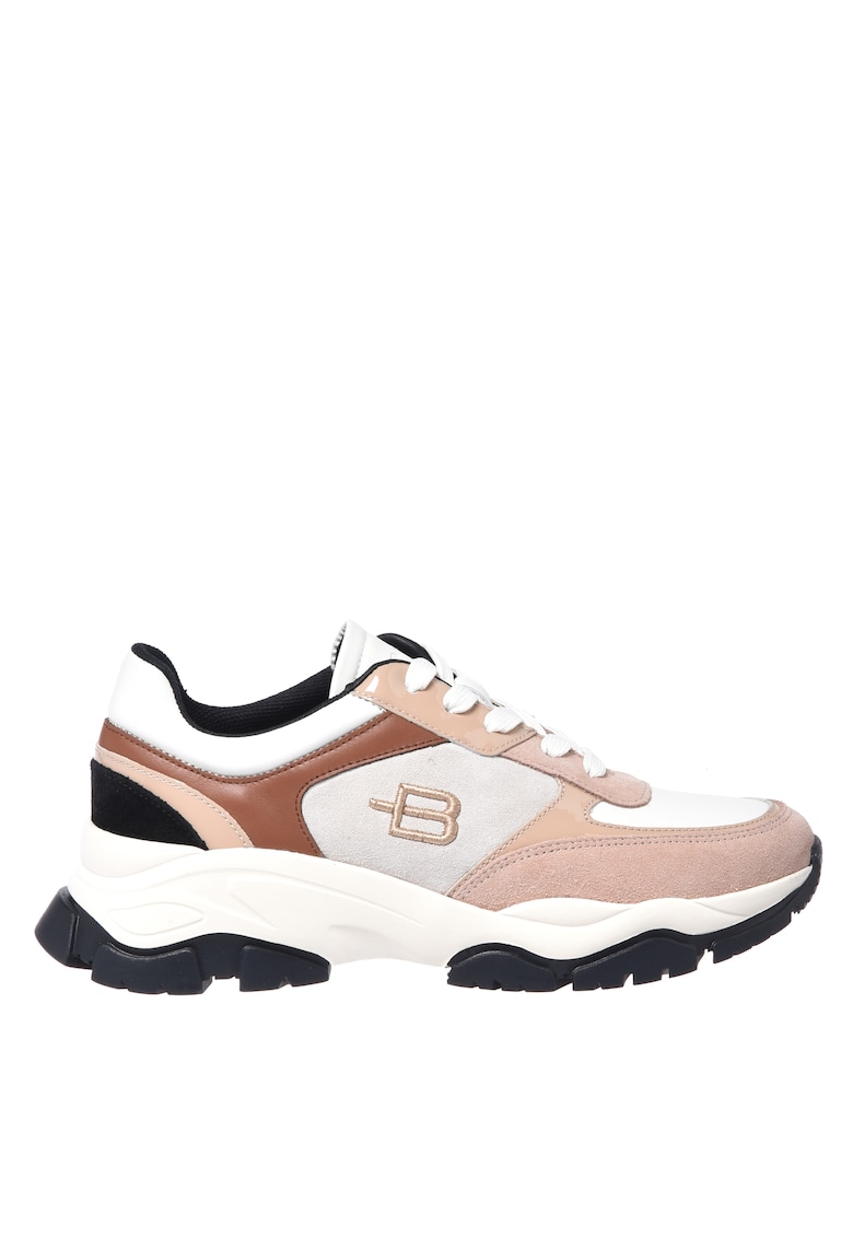 Pantofi sport din piele cu garnituri din piele intoarsa