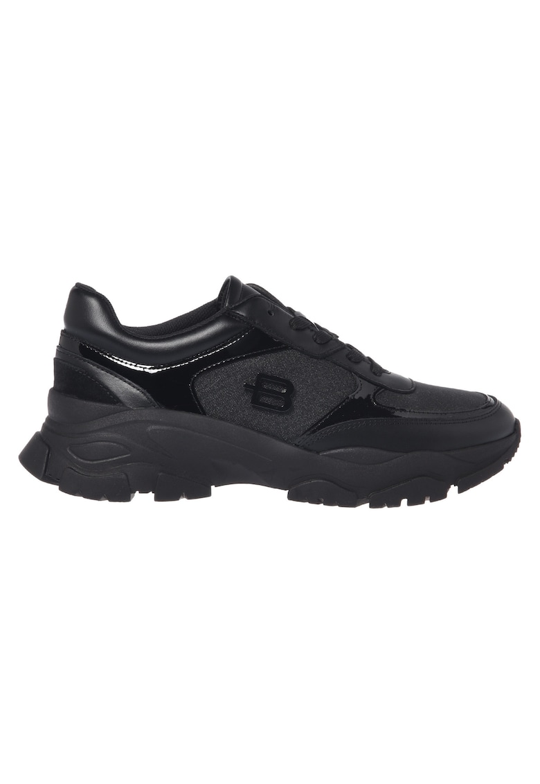 Baldinini Pantofi sport din piele cu sireturi - Negru