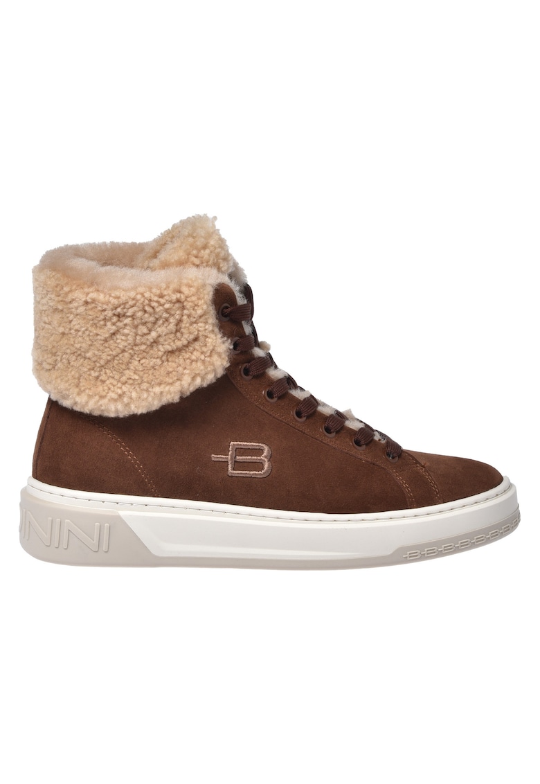 Pantofi sport din piele intoarsa - Maro